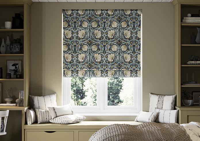 William Morris At Home Pimpernel Velvet, Indigo - Roman Blind - Image 3